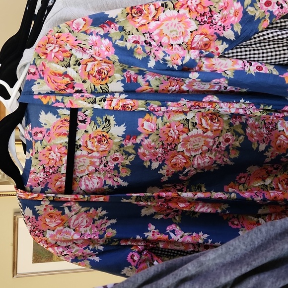 Cotton Robe Cover-up Floral OS Romantic Summer Gramma Chic - Picture 4 of 6